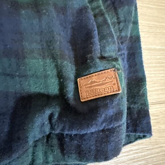 L.L.Bean Jacket Pullover With Hoodie Green And Blue Plaid Men’s Sz XL - Picture 4 of 7